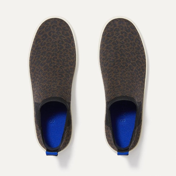 NEW Rothy's Chelsea Sneaker in Espresso Dot Leopard Print Shoe 6.5 boot - Picture 2 of 8